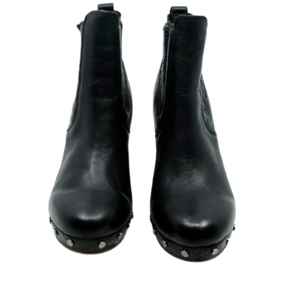 UGG~Carberry~PLATFORM CLOG STUDDED HEEL BOOTS Black Leather Womens Shoes SZ 8 - Picture 6 of 7